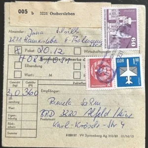 DDR schöne Bedarfs-Paketkarte mit guter Frankatur zur Sammlungsergänzung #5