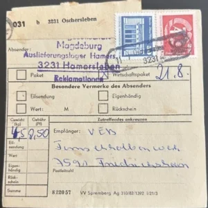 DDR schöne Bedarfs-Paketkarte mit guter Frankatur zur Sammlungsergänzung #43