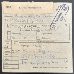 DDR schöne Bedarfs-Paketkarte mit guter Frankatur zur Sammlungsergänzung #45