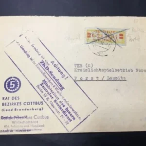 ZKD Mi.-Nr. 19 C auf Bedarfsbrief mit sehr seltenen Kontrollstempel