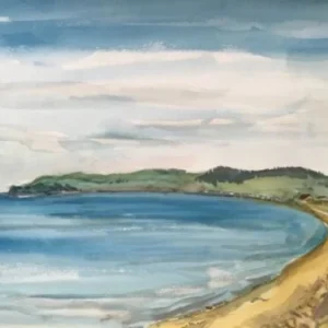 Großes Aquarell „Am Bodden“ Heinz Brennigk 1925-2016 DDR Maler