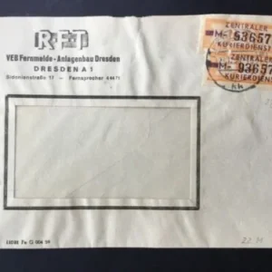 ZKD Mi.-Nr. 22 M als MEF auf Bedarfsbrief