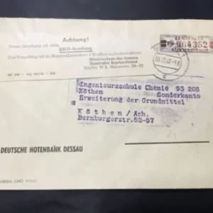 ZKD Mi.-Nr. 21 F auf Bedarfsbrief mit sehr seltenen Aufkleber