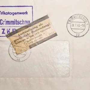 DDR - ZKD schöner Brief „Auslieferung als gewöhnliche Postsendung“ #1
