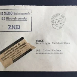 DDR - ZKD schöner Brief „Auslieferung als gewöhnliche Postsendung“ #10