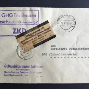 DDR - ZKD schöner Brief „Auslieferung als gewöhnliche Postsendung“ #11