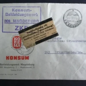 DDR - ZKD schöner Brief „Auslieferung als gewöhnliche Postsendung“ #14