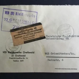 DDR - ZKD schöner Brief „Auslieferung als gewöhnliche Postsendung“ #17