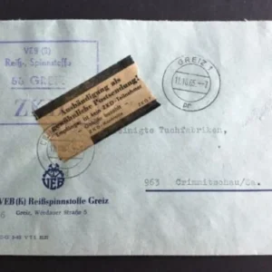 DDR - ZKD schöner Brief „Auslieferung als gewöhnliche Postsendung“ #20