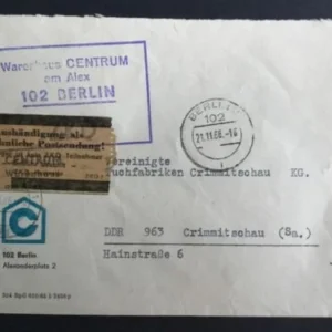 DDR - ZKD schöner Brief „Auslieferung als gewöhnliche Postsendung“ #23