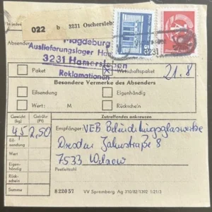 DDR schöne Bedarfs-Paketkarte mit guter Frankatur zur Sammlungsergänzung #30