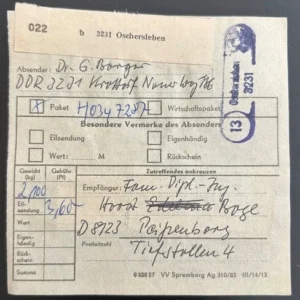 DDR schöne Bedarfs-Paketkarte mit guter Frankatur zur Sammlungsergänzung #31