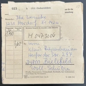 DDR schöne Bedarfs-Paketkarte mit guter Frankatur zur Sammlungsergänzung #33
