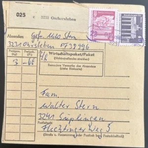 DDR schöne Bedarfs-Paketkarte mit guter Frankatur zur Sammlungsergänzung #36