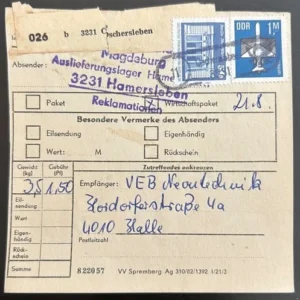 DDR schöne Bedarfs-Paketkarte mit guter Frankatur zur Sammlungsergänzung #37
