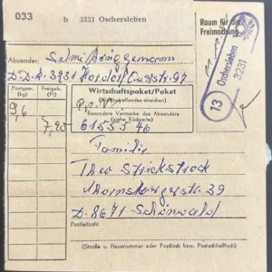 DDR schöne Bedarfs-Paketkarte mit guter Frankatur zur Sammlungsergänzung #46