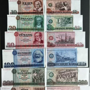 5, 10, 20, 50, 100, 200, 500 DDR Mark Ausgabe 1971 - 1989 - Reproduktion